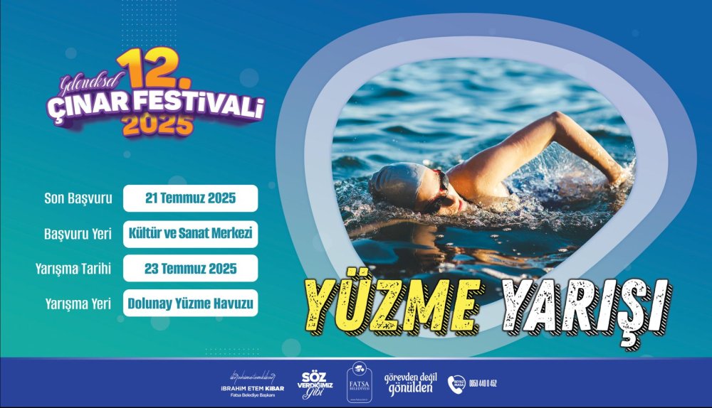 Geleneksel 12. Çınar Festivali Yüzme Yarışı
